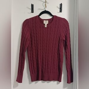 St. John's Bay Red Cable Knit Crew Neck Sweater